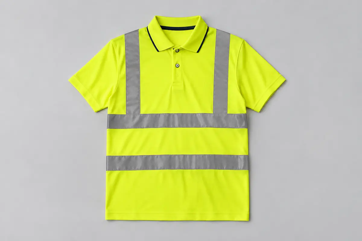 Polo haute visibilité pour homme avec bandes réfléchissantes bien visibles